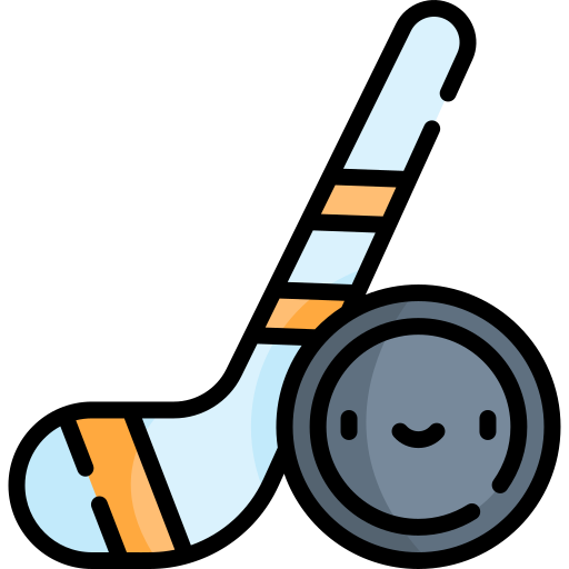 hockey su ghiaccio Kawaii Lineal color icona