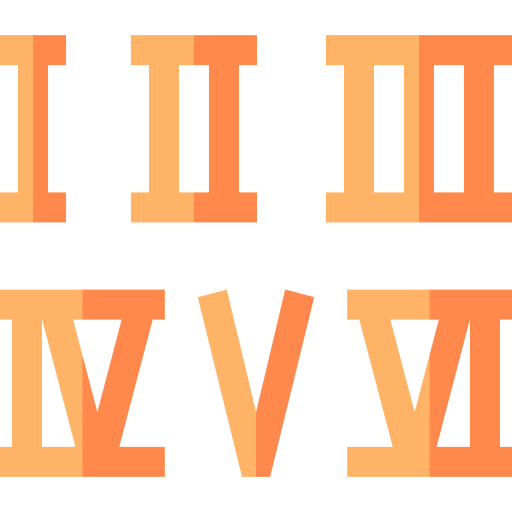 romeinse cijfers Basic Straight Flat icoon