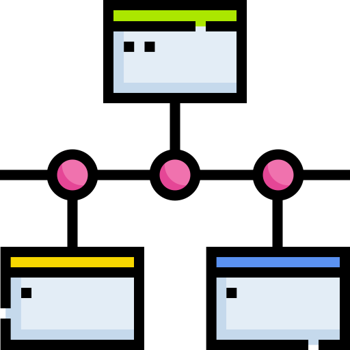 réseau Detailed Straight Lineal color Icône