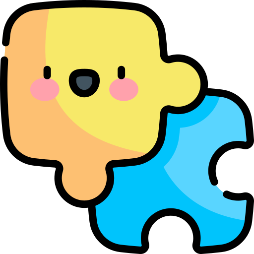 puzzel Kawaii Lineal color icoon