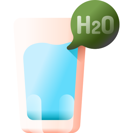 vaso de agua 3D Color icono
