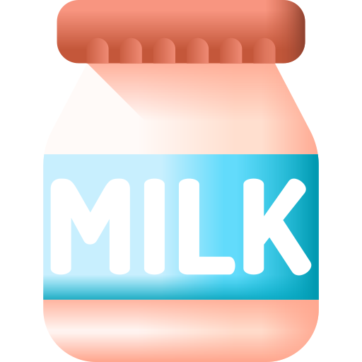 leche 3D Color icono