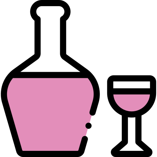 Wine Detailed Rounded Lineal color icon