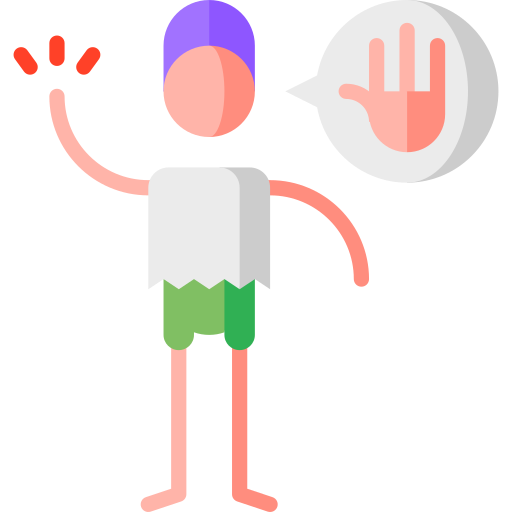 linguaggio dei segni Puppet Characters Flat icona