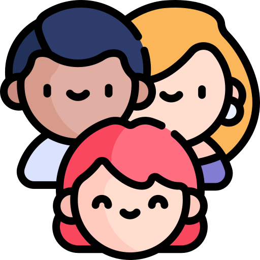 Семья Kawaii Lineal color иконка