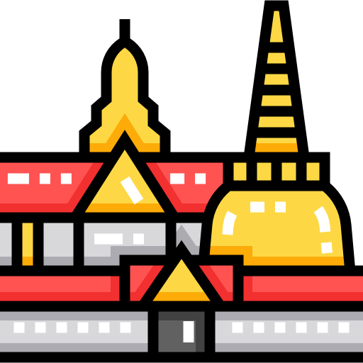 방콕 Detailed Straight Lineal color icon