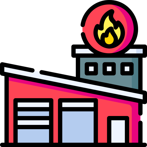 estación de bomberos Special Lineal color icono