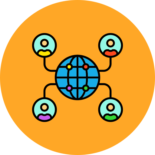 globaal netwerk Generic Outline Color icoon