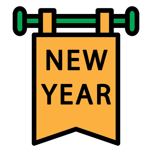 Happy New Year Generic Outline Color icon