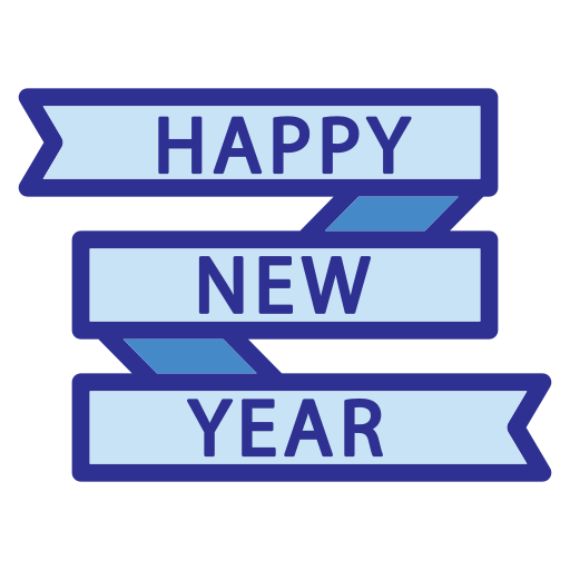 happy new year Generic Blue icon