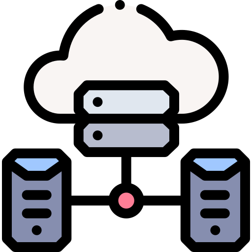 server cloud Detailed Rounded Lineal color icona