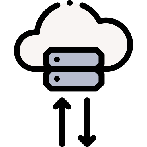 Облачный сервер Detailed Rounded Lineal color иконка