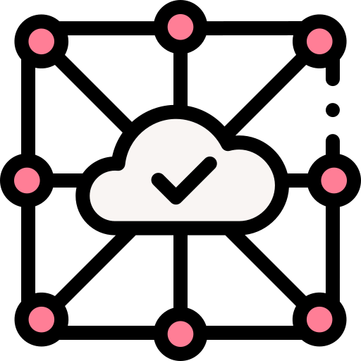 réseau cloud Detailed Rounded Lineal color Icône