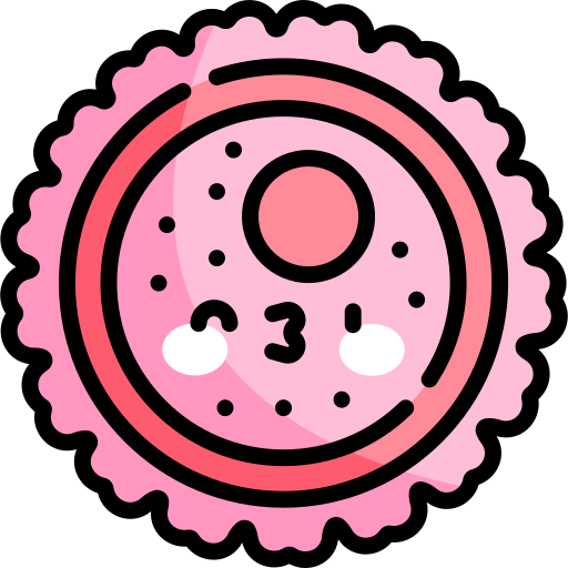 Яйцеклетка Kawaii Lineal color иконка