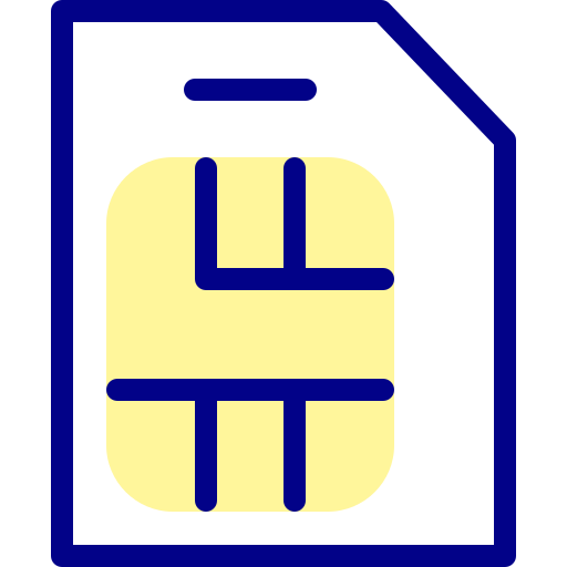 simカード Detailed Mixed Lineal color icon