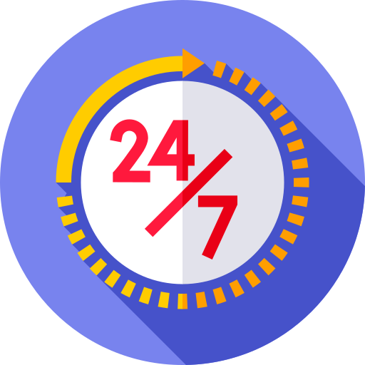 24時間365日 Flat Circular Flat icon