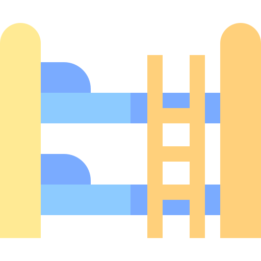 Bunk bed Basic Straight Flat icon