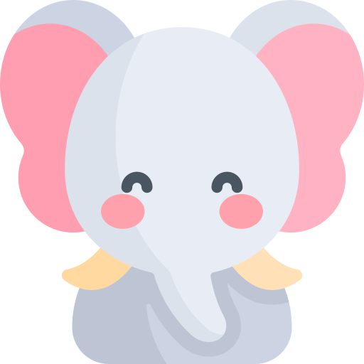 elefante Kawaii Flat icona