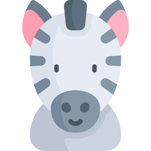 Zebra Kawaii Flat icon