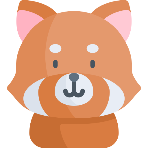 panda rojo Kawaii Flat icono
