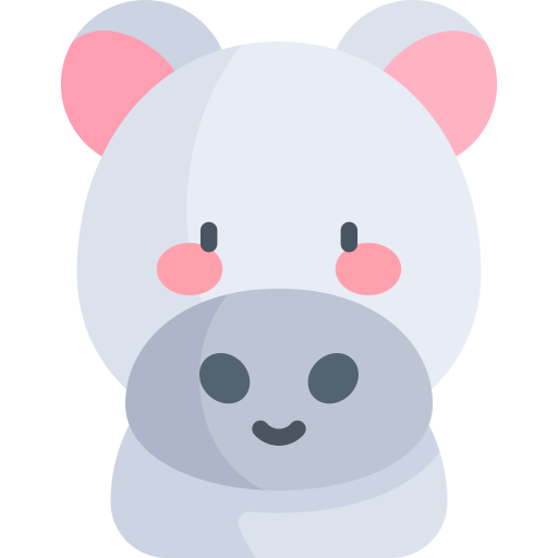 Hippopotamus Kawaii Flat icon