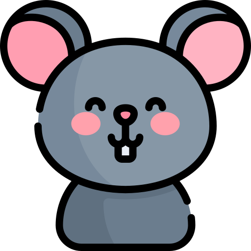 Мышь Kawaii Lineal color иконка