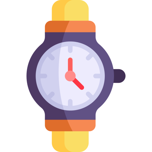 horloge Kawaii Flat icoon
