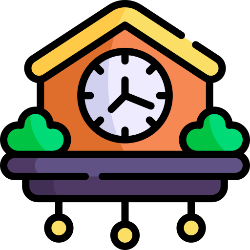 orologio a cucù Kawaii Lineal color icona