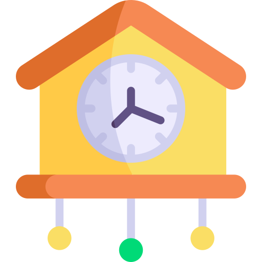 Cuckoo Clock Kawaii Flat icon