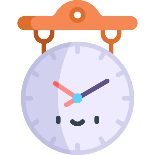 zegar ścienny Kawaii Flat ikona