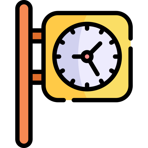 reloj Kawaii Lineal color icono