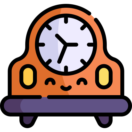 reloj de mesa Kawaii Lineal color icono