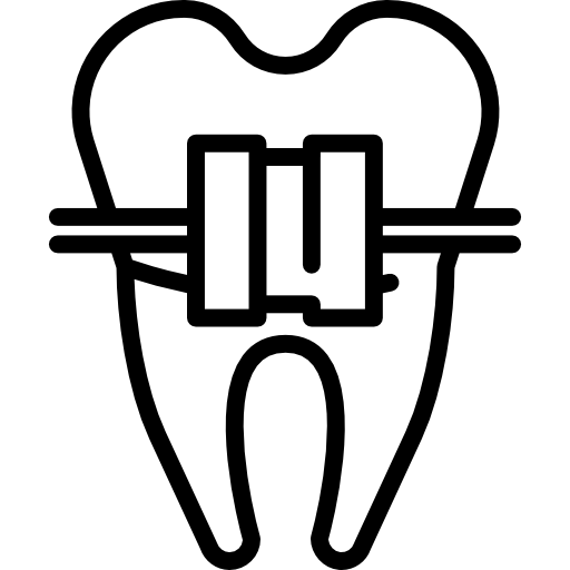 Зуб с брекетами  иконка