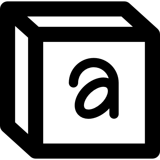 kostka z literami Basic Rounded Lineal ikona