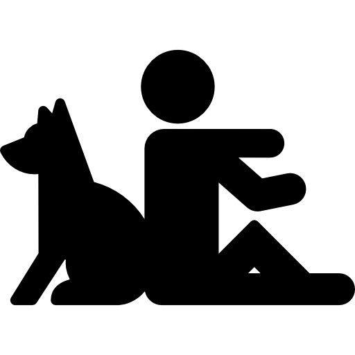 Dog and Man Seating  icon