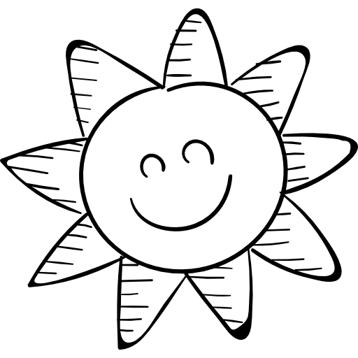 солнце Hand Drawn Black иконка