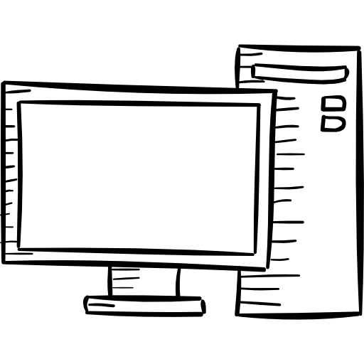 computer Hand Drawn Black icon