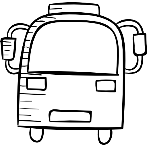 autobus Hand Drawn Black icona