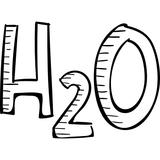 formule d'eau h2o Hand Drawn Black Icône