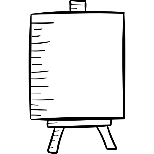 whiteboard Hand Drawn Black icoon
