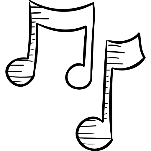 Musical Notes Hand Drawn Black icon
