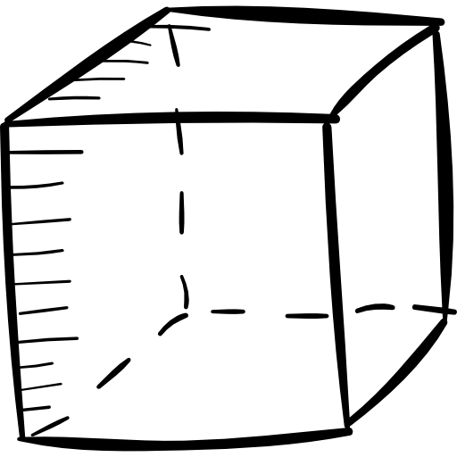 Cube Hand Drawn Black icon