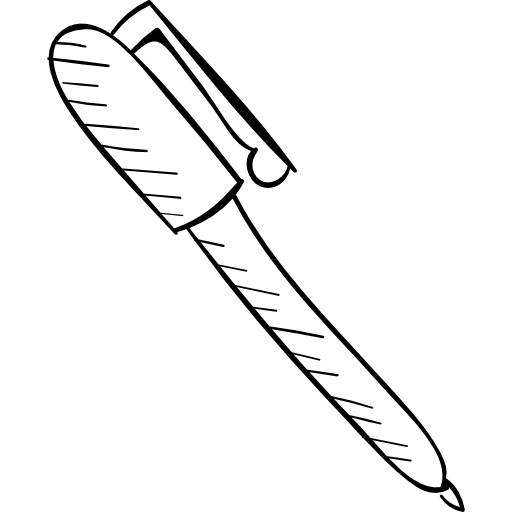bolígrafo Hand Drawn Black icono