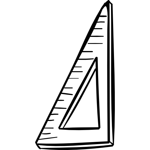 triángulo rectángulo Hand Drawn Black icono