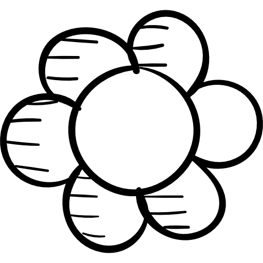 Flower Hand Drawn Black icon