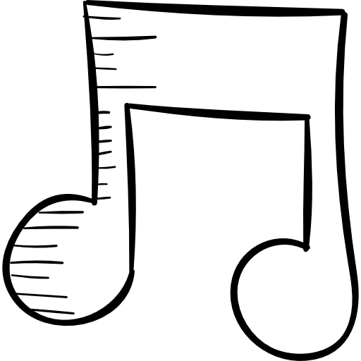 Музыкальная нота Hand Drawn Black иконка