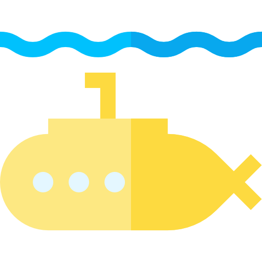 onderzeeër Basic Straight Flat icoon