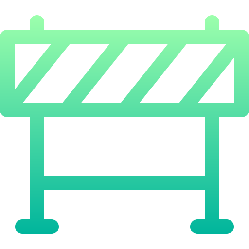 Traffic barrier Basic Gradient Lineal color icon