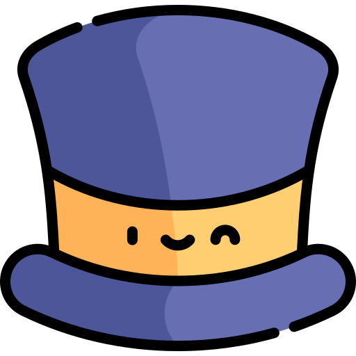 sombrero de copa Kawaii Lineal color icono