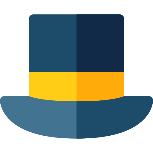 sombrero de copa Basic Rounded Flat icono